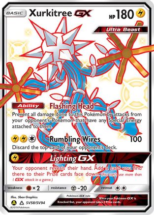 POKEMON TCG - Xurkitree GX SV58/SV94 Hidden Fates Shiny Vault - Shiny Holo Rare