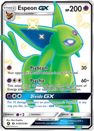 POKEMON TCG - ESPEON GX SV60/SV94 HIDDEN FATES SHINY VAULT FULL ART