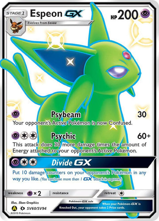 POKEMON TCG - ESPEON GX SV60/SV94 HIDDEN FATES SHINY VAULT FULL ART