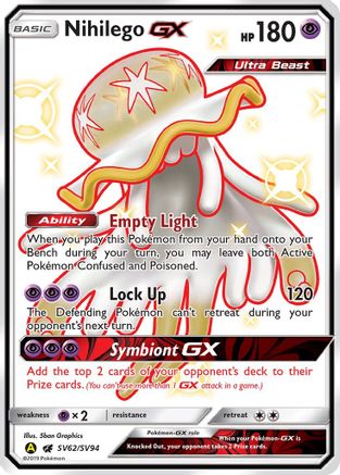 POKEMON TCG - Nihilego GX SV62/SV94 Hidden Fates Shiny Vault - Shiny Holo Rare