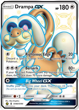 POKEMON TCG - Drampa GX SV80/SV94 Hidden Fates Shiny Vault - Shiny Holo Rare