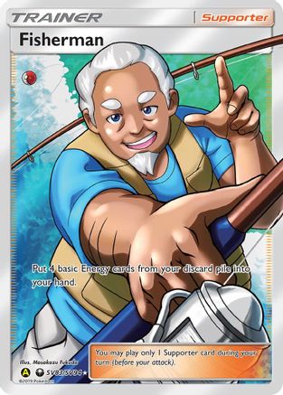POKEMON TCG - Fisherman SV83/SV94 Hidden Fates Shiny Vault - Shiny Holo Rare