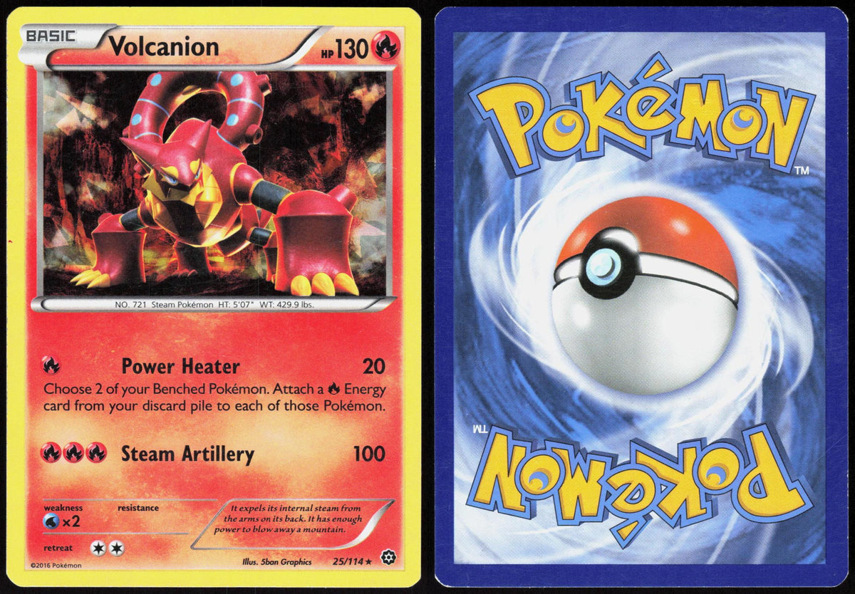 VOLCANION (CRACKED ICE HOLO) 25/114 DECK EXCLUSIVES POKEMON HOLO RARE LP