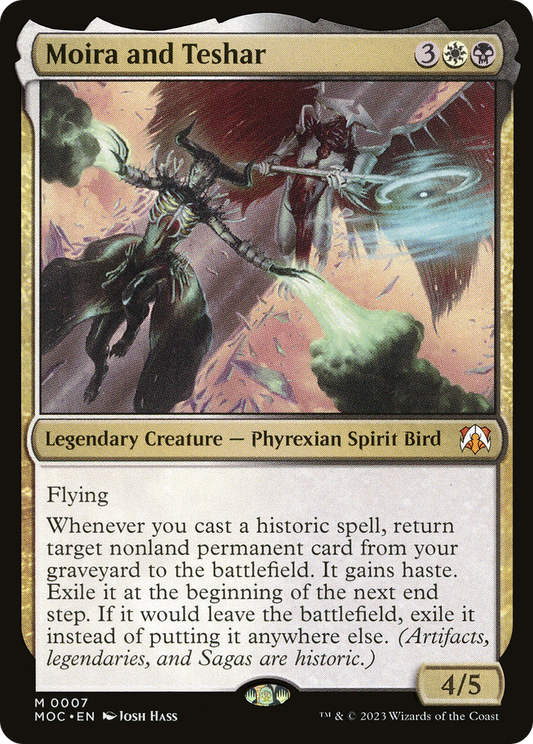 MAGIC: THE GATHERING  - Moira and Teshar (MOC-007) - March of the Machine Commander Foil