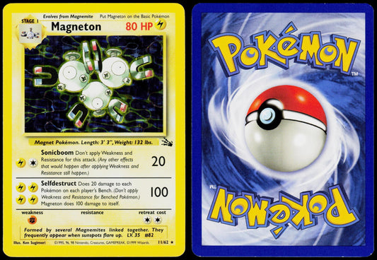 POKEMON MAGNETON 11/62 FOSSIL RARE UNLIMITED HOLO