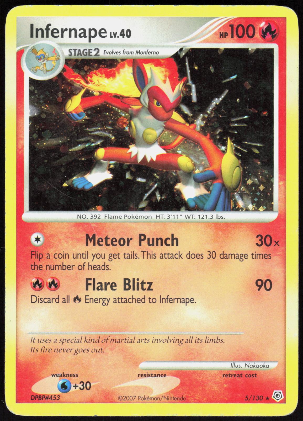 INFERNAPE 5/130 DIAMOND & PEARL POKEMON RARE HOLO MP