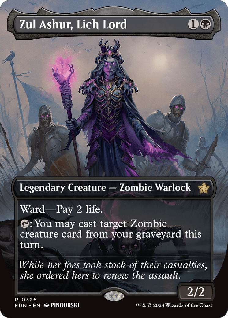 MAGIC: THE GATHERING  - Zul Ashur, Lich Lord (Borderless) (FDN-326) - Foundations Foil