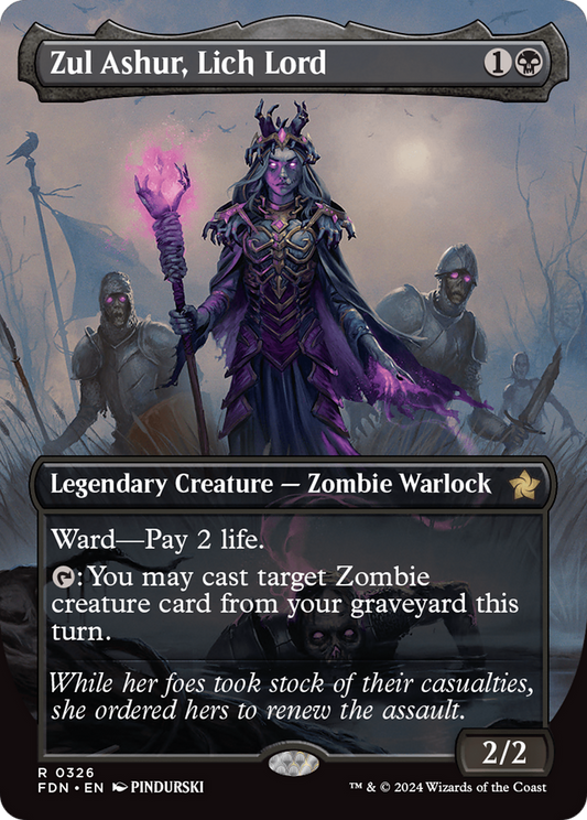 MAGIC: THE GATHERING  - Zul Ashur, Lich Lord (Borderless) (FDN-326) - Foundations Foil