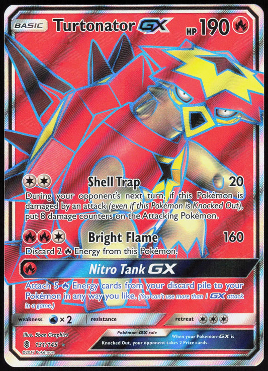 TURTONATOR GX (FULL ART) 131/145 GUARDIANS RISING POKEMON ULTRA RARE HOLO LP