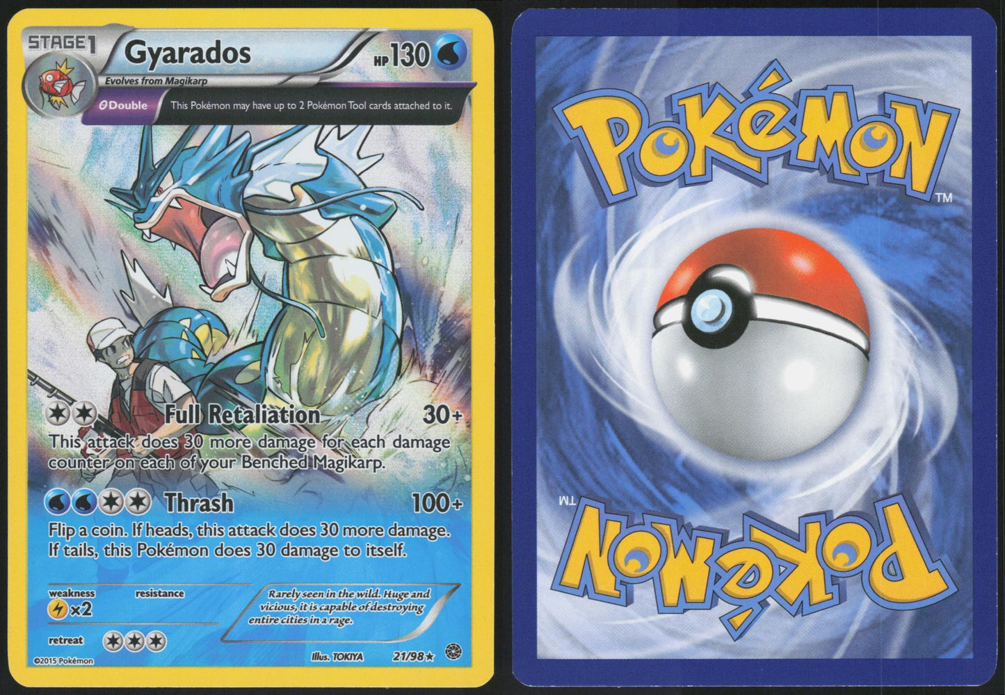 GYARADOS 21/98 ANCIENT ORIGINS POKEMON RARE HOLO LP