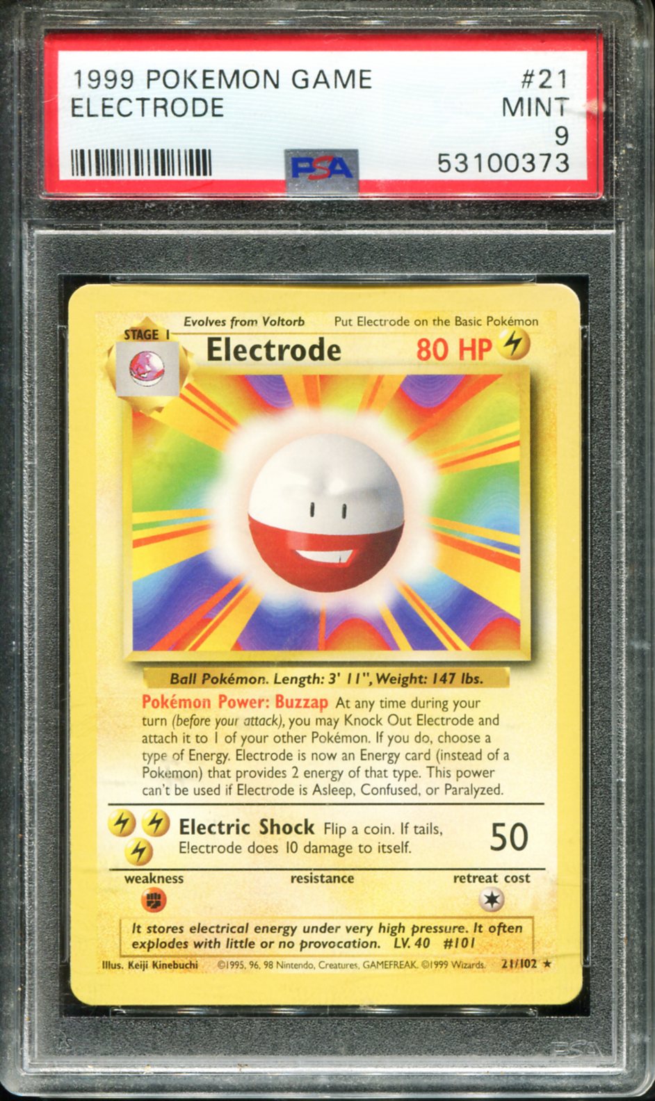 ELECTRODE 21/102 PSA 9 GAME POKEMON