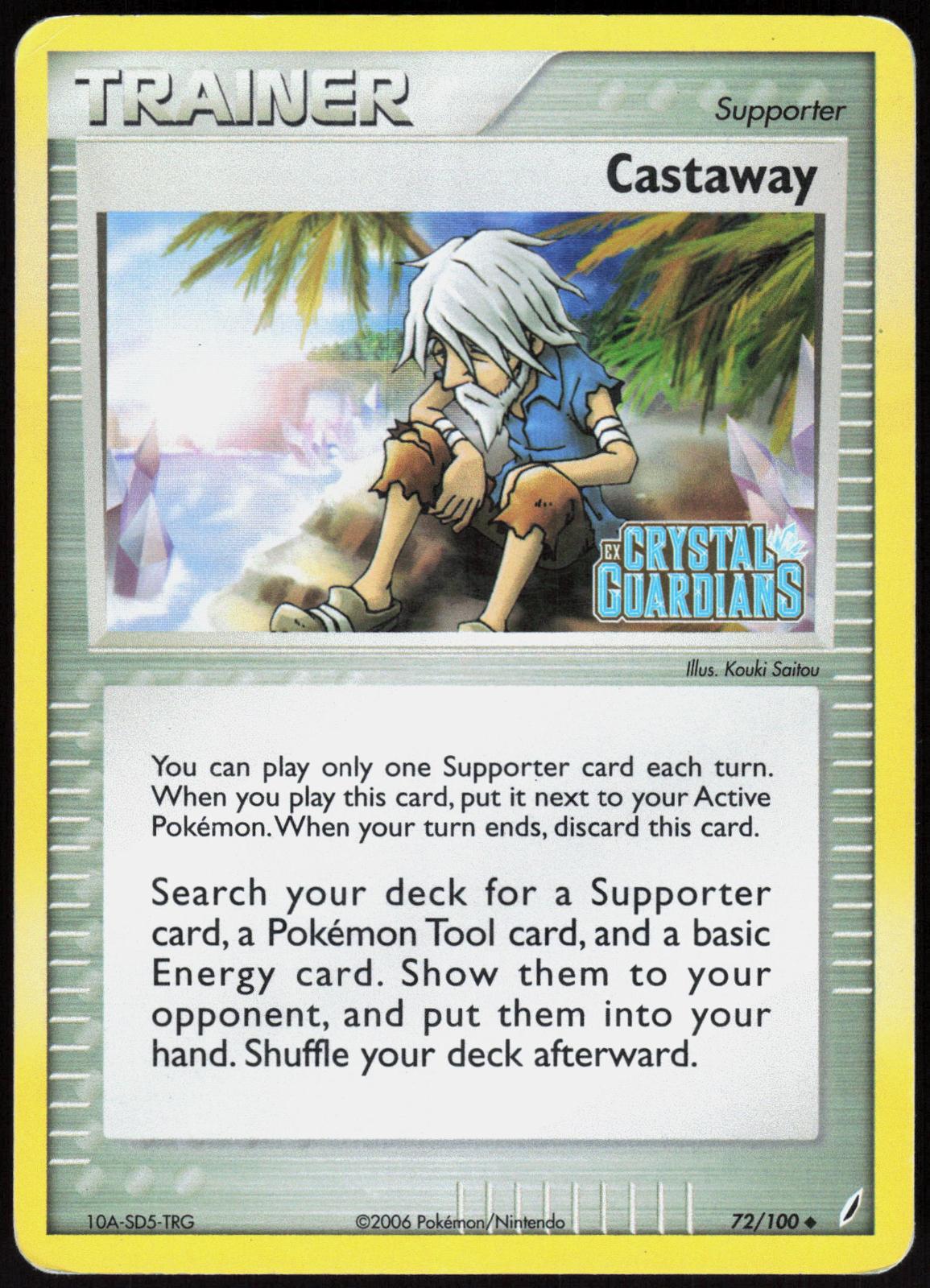 CASTAWAY 72/100 CRYSTAL GUARDIANS POKEMON UNCOMMON REVERSE HOLO MP