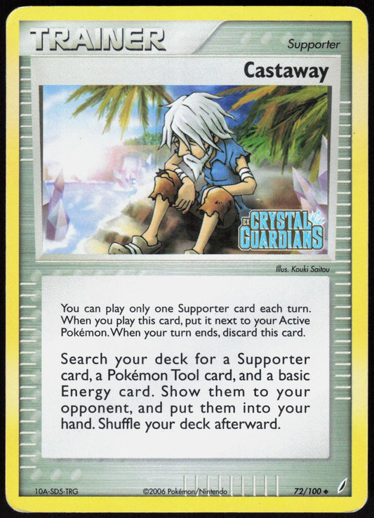 CASTAWAY 72/100 CRYSTAL GUARDIANS POKEMON UNCOMMON REVERSE HOLO MP