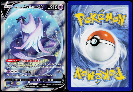 POKEMON GALARIAN ARTICUNO V 170/198 CHILLING REIGN ULTRA RARE