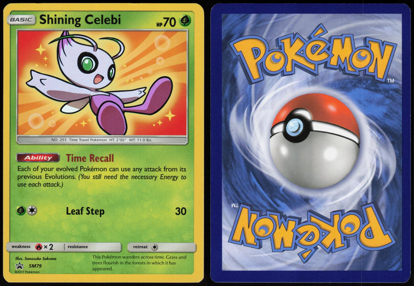 SHINING CELEBI - SM79 SUN & MOON PROMO POKEMON PROMO HOLO LP