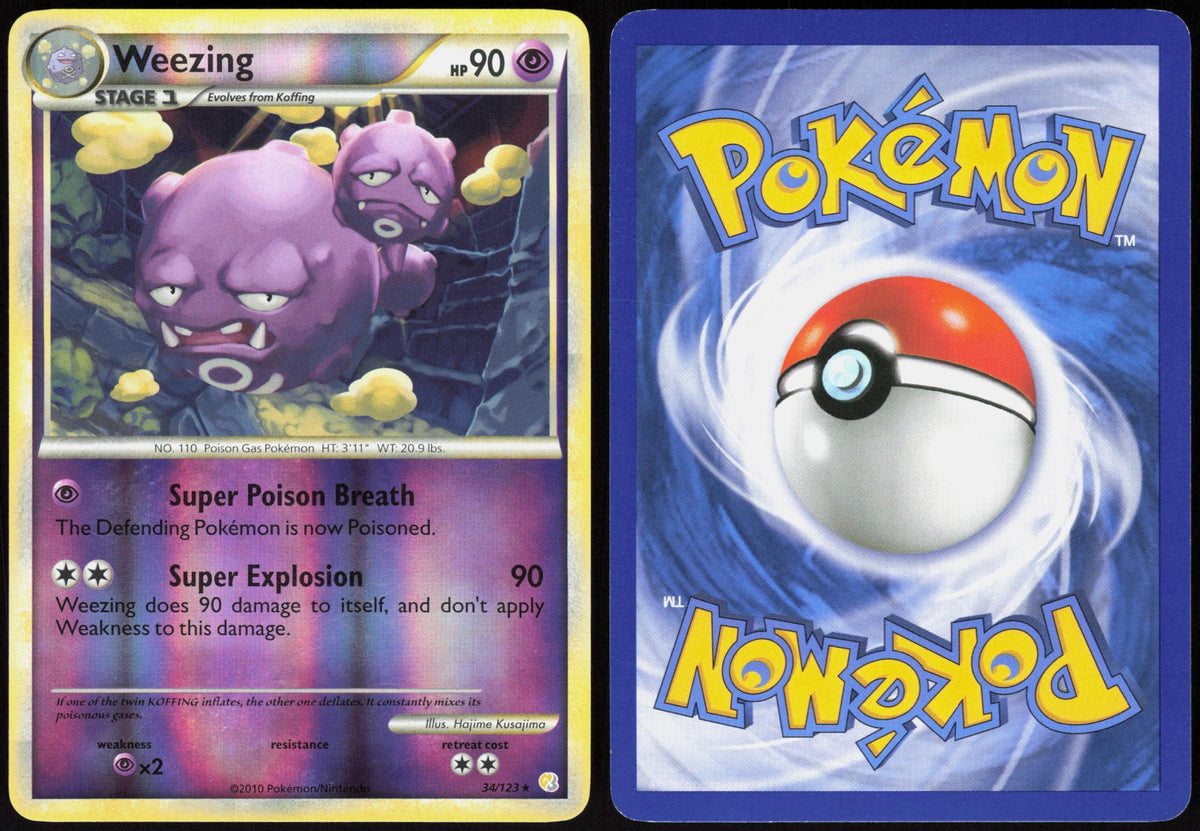 WEEZING 34/123 HEARTGOLD & SOULSILVER POKEMON RARE MP