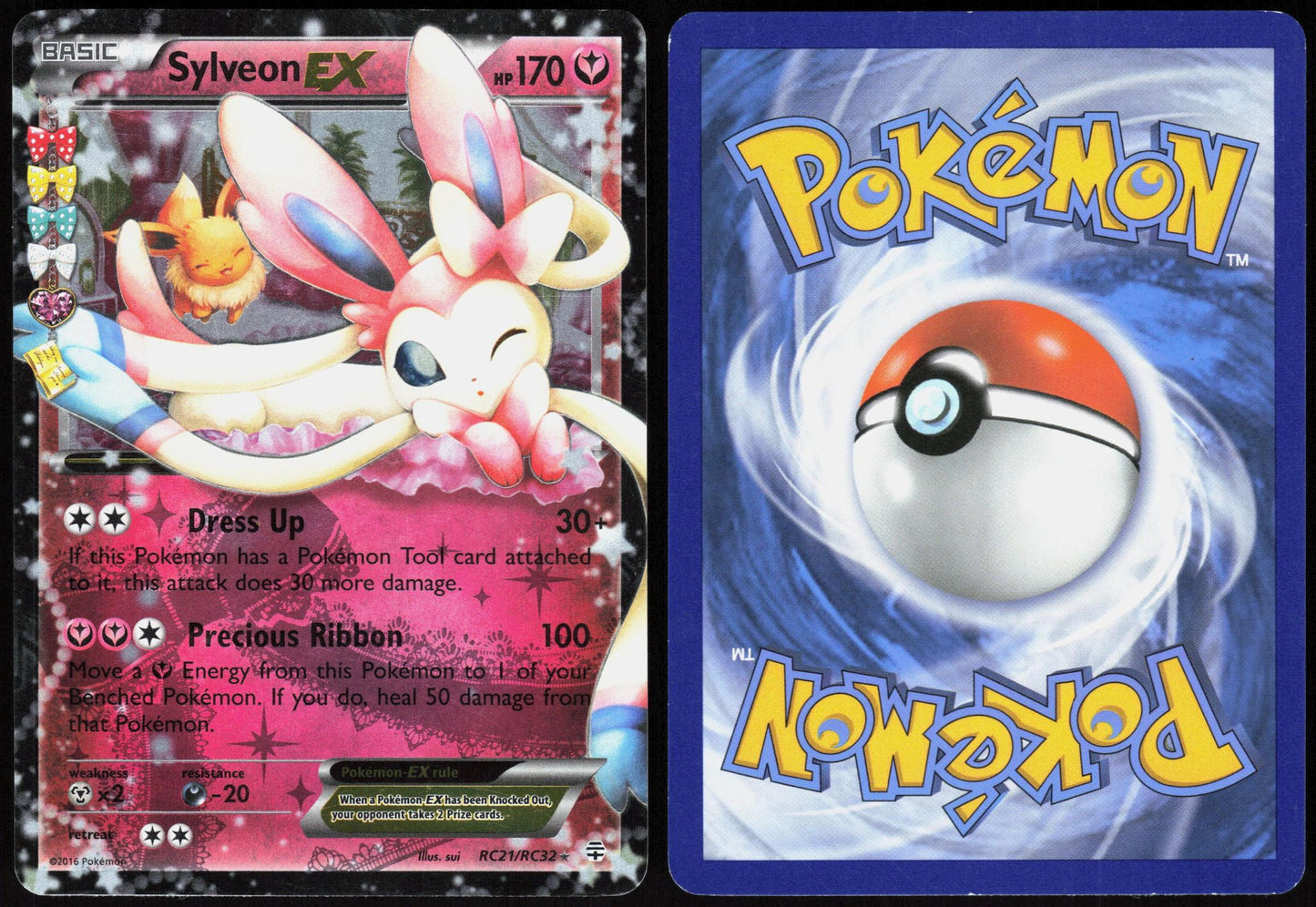 SYLVEON EX RC21/RC32 GENERATIONS POKEMON EX RARE LP