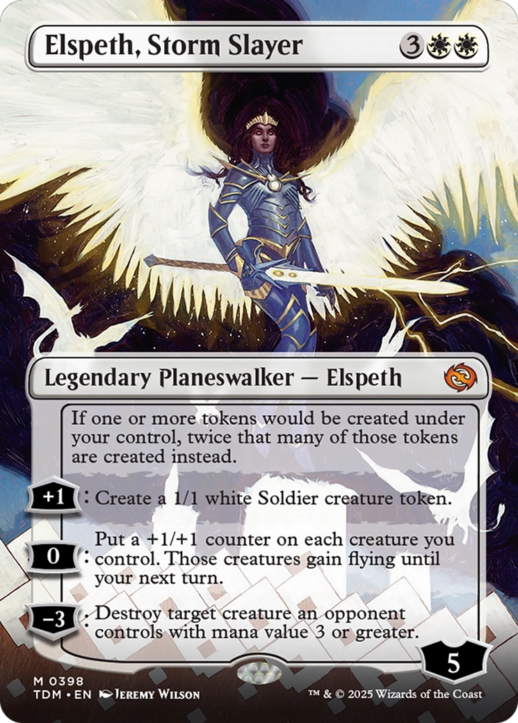 MAGIC: THE GATHERING  - Elspeth, Storm Slayer (Borderless) (TDM-398) - Tarkir: Dragonstorm