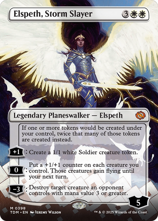 MAGIC: THE GATHERING  - Elspeth, Storm Slayer (Borderless) (TDM-398) - Tarkir: Dragonstorm