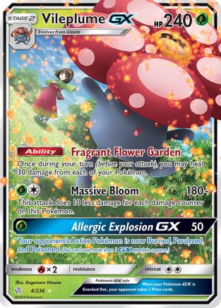 POKEMON TCG - Vileplume GX 004 SM  Cosmic Eclipse - Ultra Rare