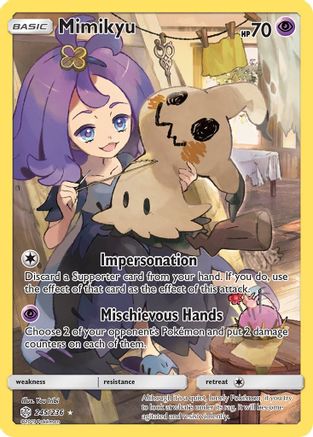 POKEMON TCG - Mimikyu (Secret) 245/236 SM  Cosmic Eclipse - Secret Rare