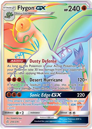 POKEMON TCG - Flygon GX (Secret) 256 SM  Cosmic Eclipse - Secret Rare