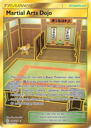 POKEMON TCG - Martial Arts Dojo (Secret) 268 SM  Cosmic Eclipse - Secret Rare