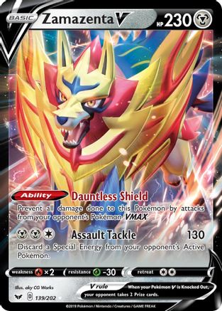POKEMON TCG - Zamazenta V 139/202 SWSH01 Sword & Shield Base Set - Ultra Rare