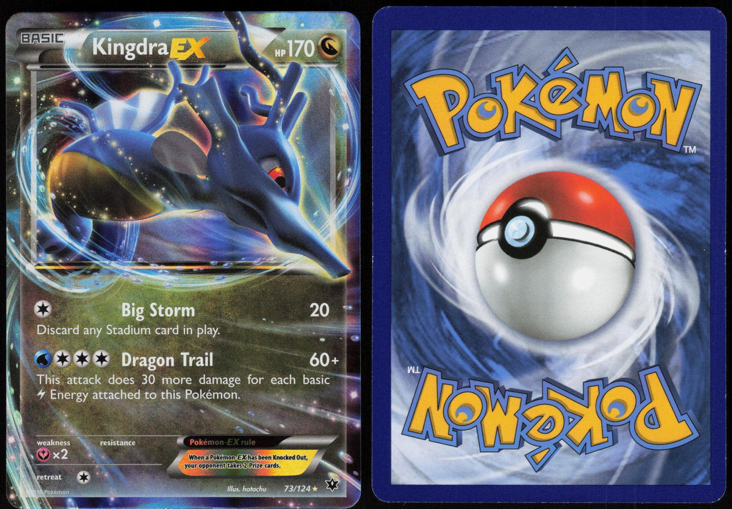 KINGDRA EX 73/124 FATES COLLIDE POKEMON EX RARE HOLO MP