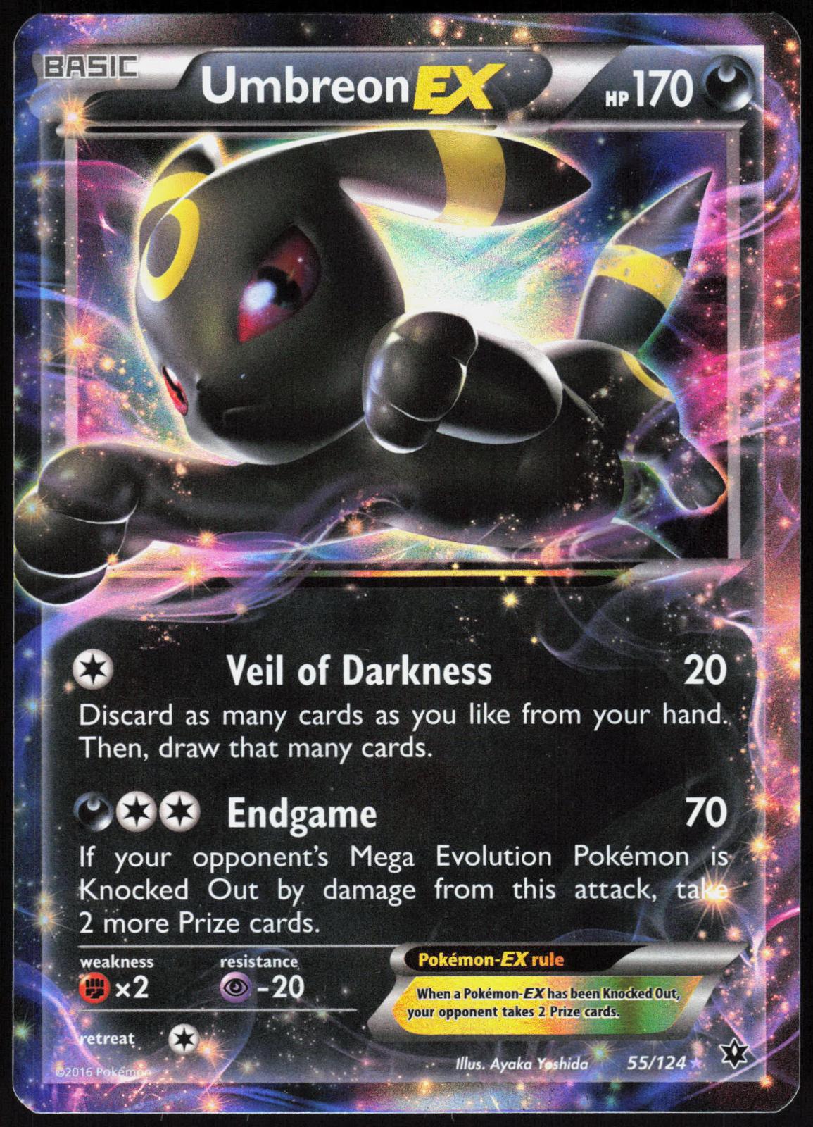 UMBREON EX 55/124 FATES COLLIDE POKEMON EX RARE LP