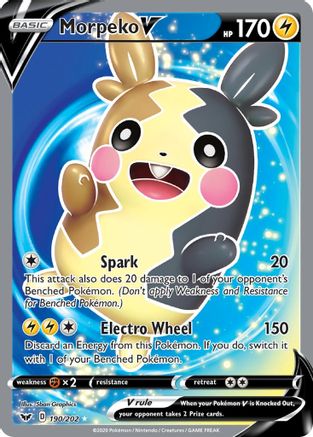 POKEMON TCG - Morpeko V (Full Art) 190/202 SWSH01 Sword & Shield Base Set - Ultra Rare