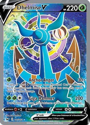 POKEMON TCG - Dhelmise V (Full Art) 187/202 SWSH01 Sword & Shield Base Set - Ultra Rare