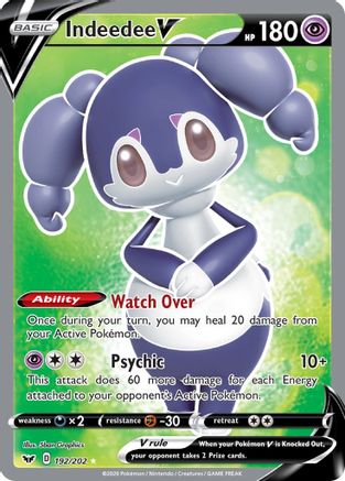 POKEMON TCG - Indeedee V (Full Art) 192/202 SWSH01 Sword & Shield Base Set - Ultra Rare