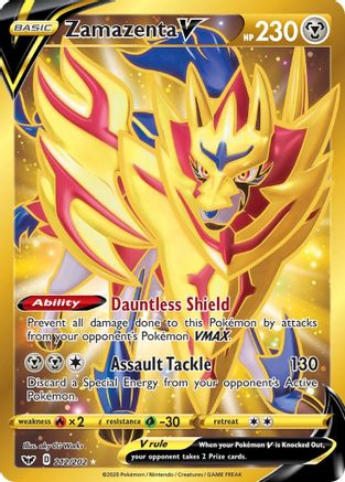 POKEMON TCG - Zamazenta V (Secret) 212/202 SWSH01 Sword & Shield Base Set - Secret Rare
