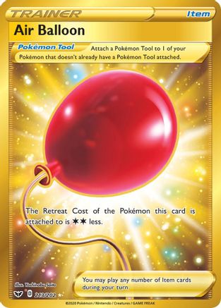 POKEMON TCG - Air Balloon (Secret) 213/202 SWSH01 Sword & Shield Base Set - Secret Rare