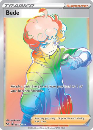 POKEMON TCG - Bede (Secret) 207/202 SWSH01 Sword & Shield Base Set - Secret Rare