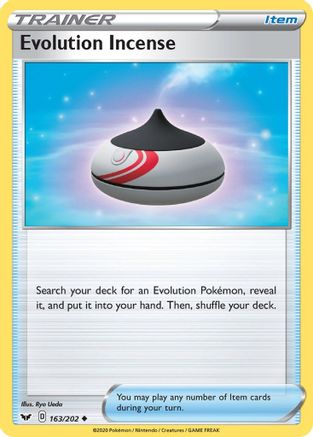 POKEMON TCG - Evolution Incense 163/202 SWSH01 Sword & Shield Base Set - Uncommon