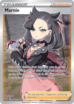 POKEMON TCG - Marnie (Full Art) 200/202 SWSH01 Sword & Shield Base Set - Ultra Rare