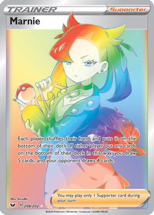 POKEMON TCG - Marnie (Secret) 208/202 SWSH01 Sword & Shield Base Set - Secret Rare