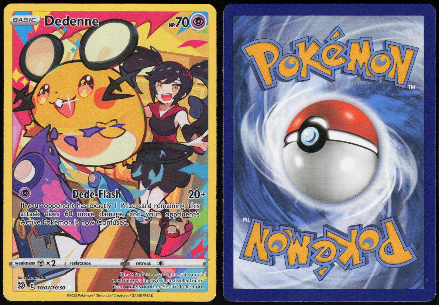DEDENNE TG07/TG30 BRILLIANT STARS TRAINER GALLERY POKEMON HOLO LP