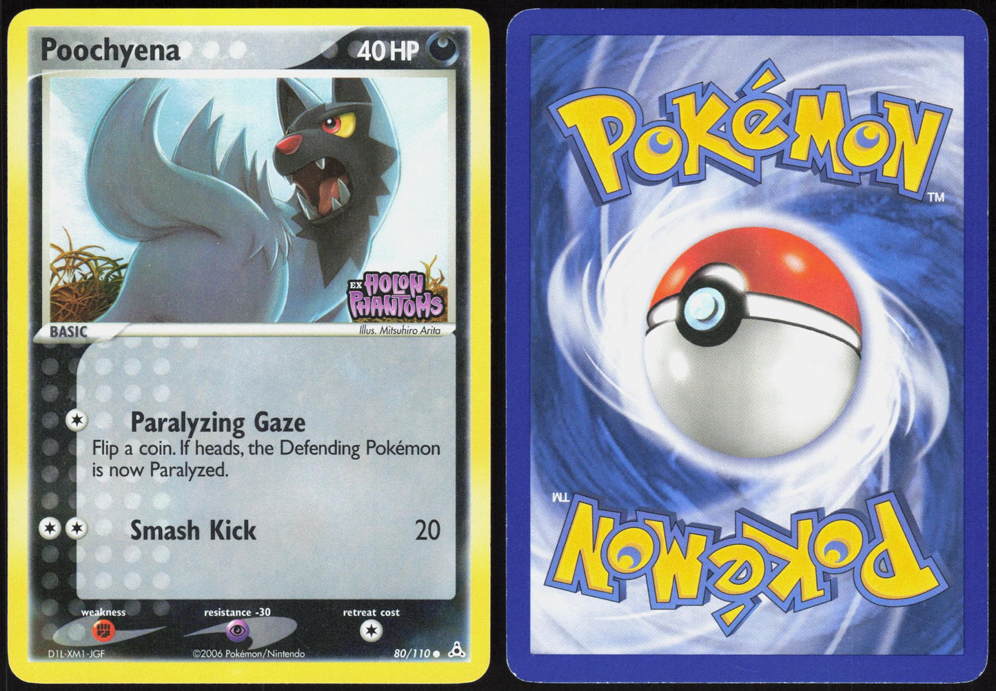 POOCHYENA 80/110 HOLON PHANTOMS POKEMON COMMON REVERSE HOLO LP