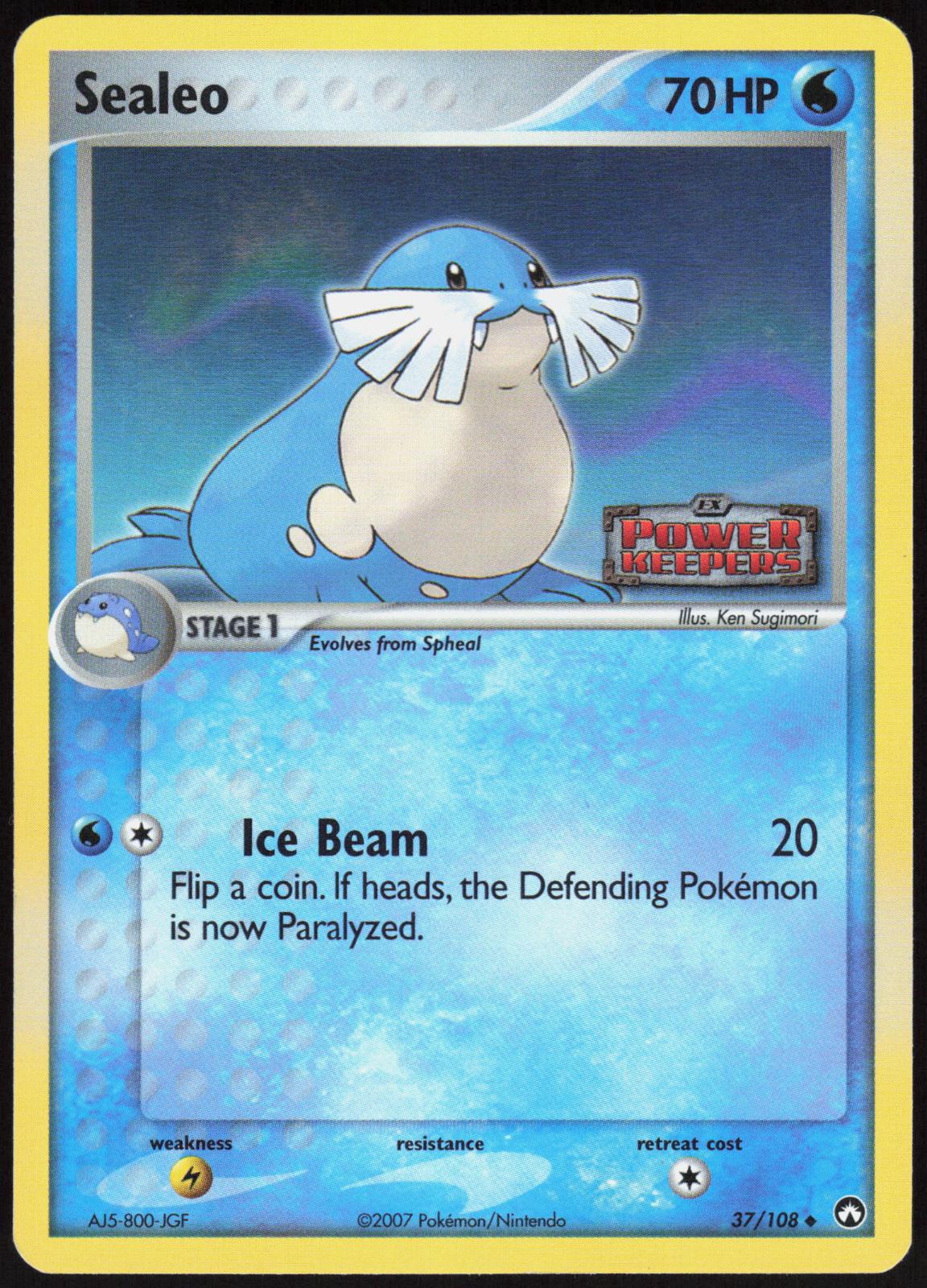 SEALEO 37/108 POWER KEEPERS POKEMON UNCOMMON REVERSE HOLO MP
