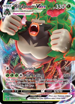 POKEMON TCG - Rillaboom VMAX 018/192 SWSH02 Rebel Clash - Ultra Rare