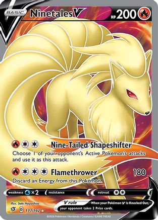 POKEMON TCG - Ninetales V (Full Art) 177/192 SWSH02 Rebel Clash - Ultra Rare