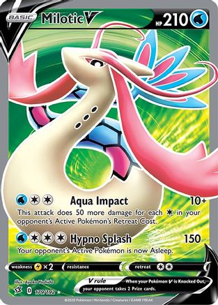 POKEMON TCG - Milotic V (Full Art) 179/192 SWSH02 Rebel Clash - Ultra Rare