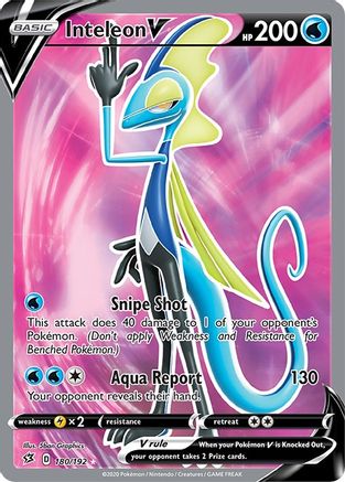POKEMON TCG - Inteleon V (Full Art) 180/192 SWSH02 Rebel Clash - Ultra Rare