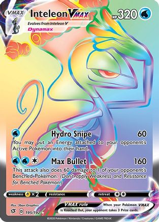 POKEMON TCG - Inteleon VMAX (Secret) 195/192 SWSH02 Rebel Clash - Secret Rare