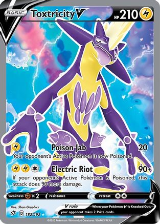 POKEMON TCG - Toxtricity V (Full Art) 182/192 SWSH02 Rebel Clash - Ultra Rare