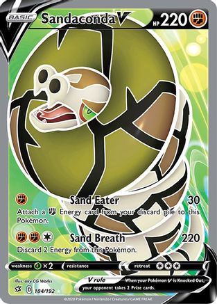 POKEMON TCG - Sandaconda V (Full Art) 184/192 SWSH02 Rebel Clash - Ultra Rare