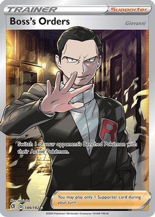POKEMON TCG - Boss's Orders (Full Art) 189/192 SWSH02 Rebel Clash - Ultra Rare